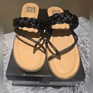 DV by Dolce Vita Black Braided-Strap Sandals